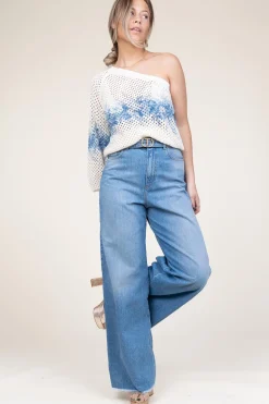 Cheap Twinset Wide Leg Soft Jeans Louiza | Blue... | | Little Soho