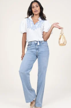 Clearance Dante 6 Wide Leg Stretch Jeans Bella | Blue... | | Little Soho