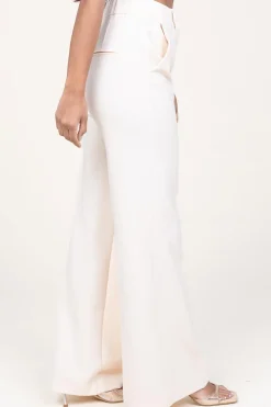 Cheap 45374 Wide Leg Trousers Luxor | Natural... | March23 | Little Soho