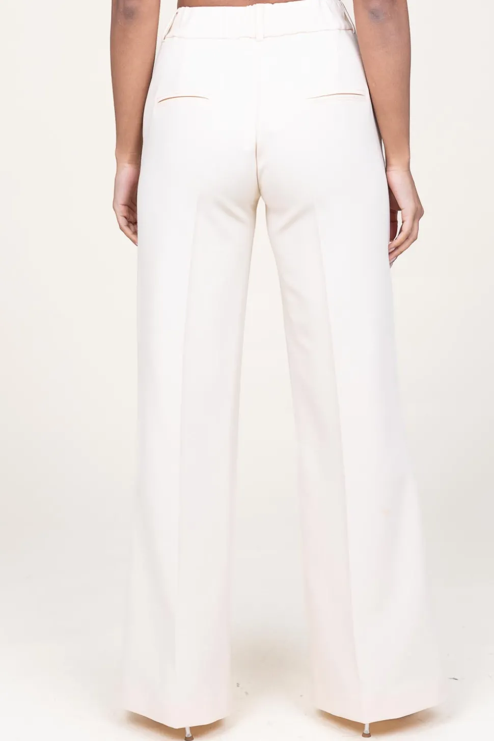 Cheap 45374 Wide Leg Trousers Luxor | Natural... | March23 | Little Soho