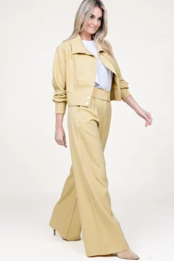 Store Aaiko Wide Leg Trousers Rocia | Yellow... | | Little Soho