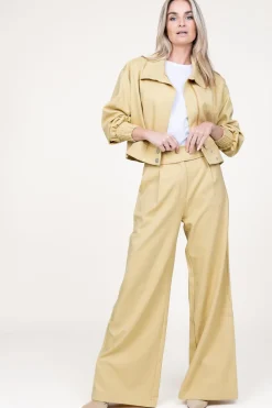 Store Aaiko Wide Leg Trousers Rocia | Yellow... | | Little Soho