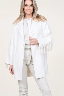 New Twinset Woolen Coat With Frills Grace | Natural... | | Little Soho