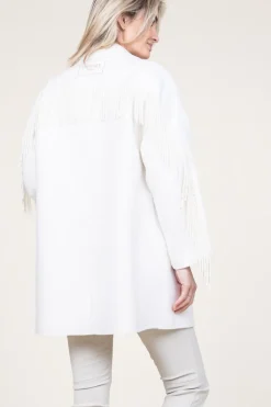 New Twinset Woolen Coat With Frills Grace | Natural... | | Little Soho