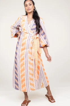 Flash Sale Devotion Woven Wrap Dress Thetis | Orange... | | Little Soho